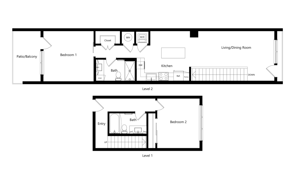 B7 Phase 2 - 2 bedroom floorplan layout with 2 bathrooms and 1127 square feet B7 Phase 2 - 2 bedroom floorplan layout with 2 bathrooms and 1127 square feet
